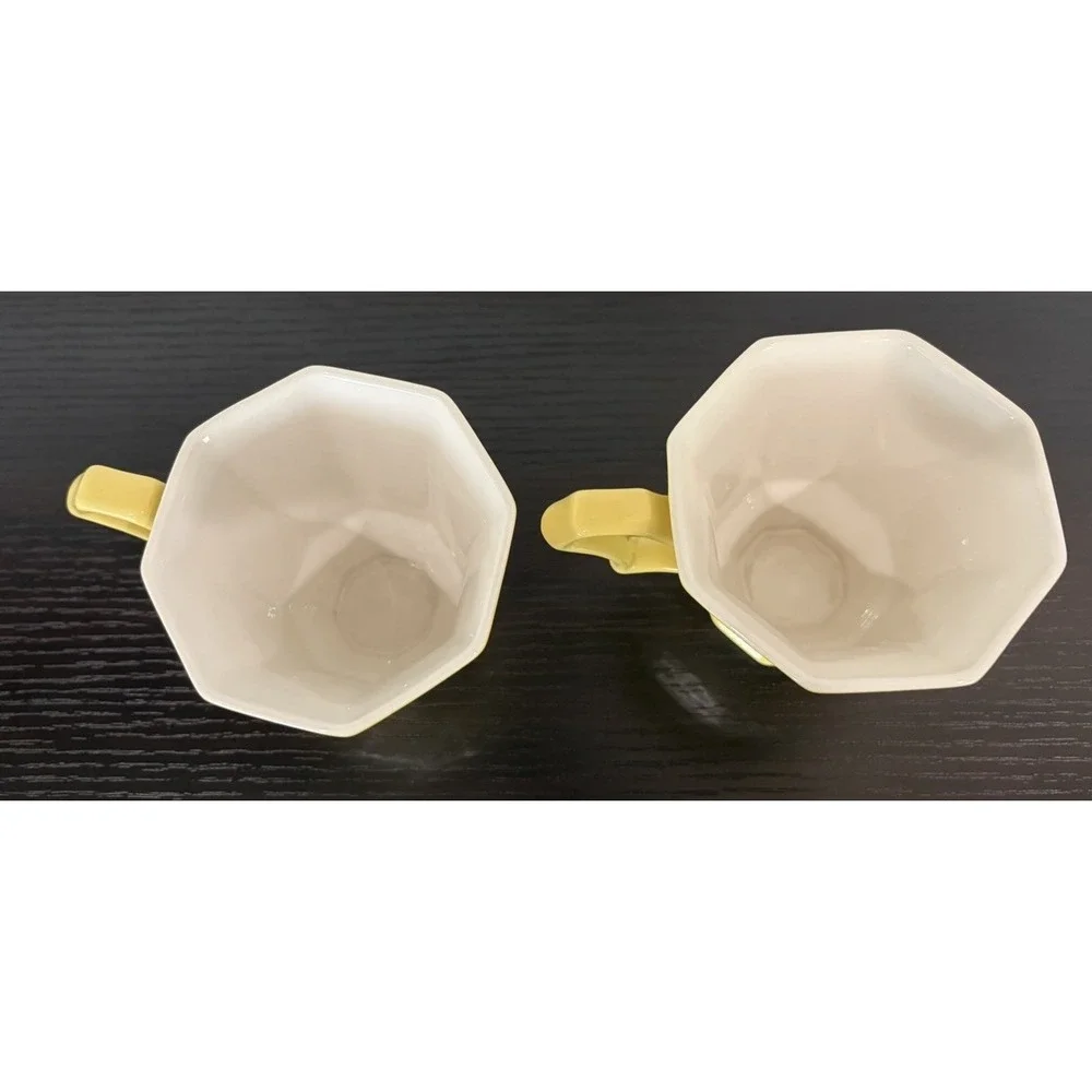 Set Of 2 Vintage Independence Ironstone Interpace Japan Yellow Coffee Cups
